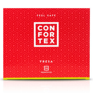Confortex Strawberry — Flavoured Condoms, 144 Pack — Bulk Condom Packs — view 2