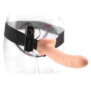 Fetish Fantasy Series — Vibrating Strap-On, 20 cm, Natural — Hollow Strap-Ons — view 4
