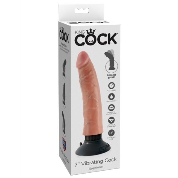 King Cock — Realistic Vibrator, 17.78 cm, Flesh — Realistic Vibrators — view 7