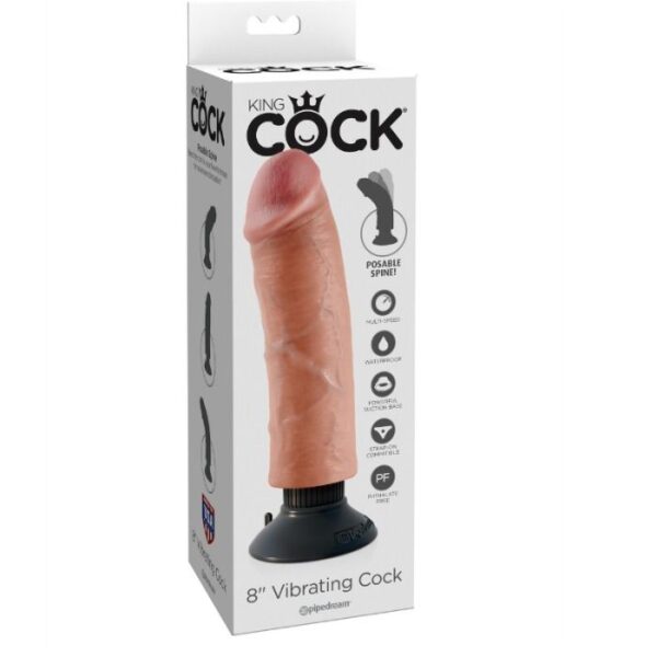 King Cock — Realistic Vibrator, 20.32 cm, Flesh — Realistic Vibrators — view 5