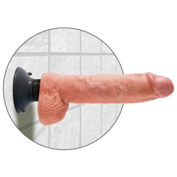 King Cock with Balls — Realistic Vibrator, 25.5 cm, Flesh — Realistic Vibrators — view 3
