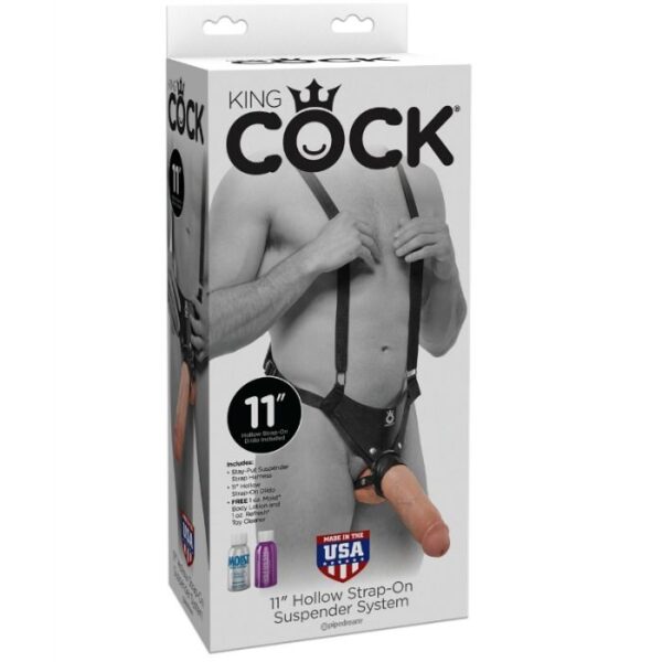 King Cock — Hollow Strap-On, 28 cm, Flesh — Hollow Strap-Ons — view 2