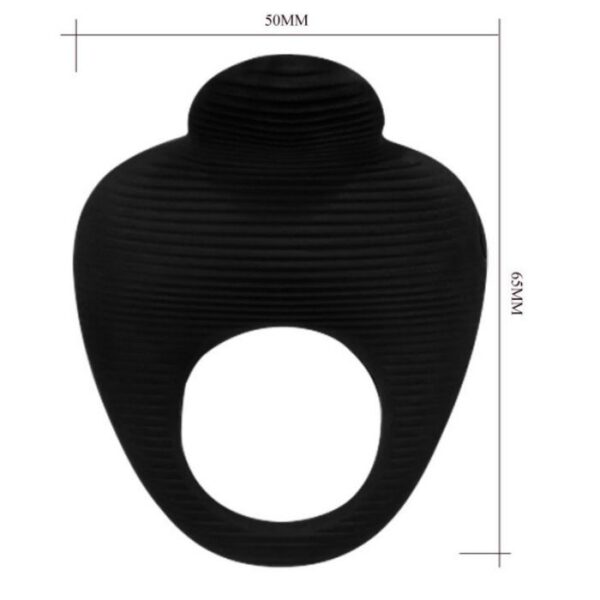 Pretty Love Thimble — Vibrating Cock Ring, Silicone, Black — Cock Rings — view 4