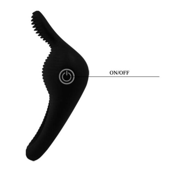 Pretty Love Thimble — Vibrating Cock Ring, Silicone, Black — Cock Rings — view 5
