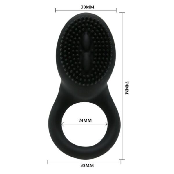 Pretty Love Cobra — Vibrating Cock Ring, Silicone, Black — Cock Rings — view 5