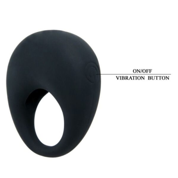 Pretty Love Trap — Vibrating Cock Ring, Silicone, Black — Cock Rings — view 6