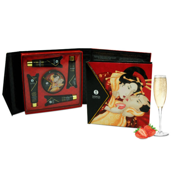 Shunga Secret Geisha Strawberries and Cava — Gift Set — Massage Kits & Gift Sets — view 2