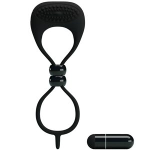 Pretty Love — Vibrating Cock Ring, Silicone, Black — Cock Rings