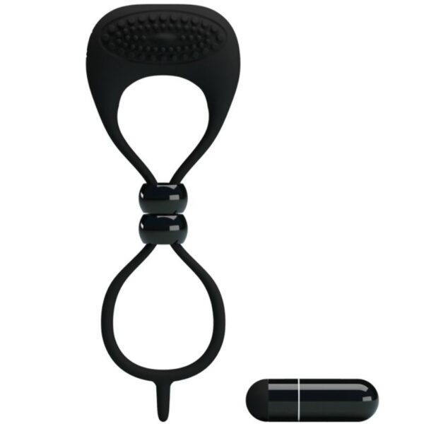 Pretty Love — Vibrating Cock Ring, Silicone, Black — Cock Rings