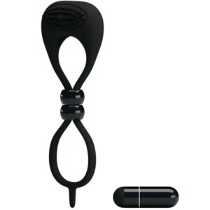 Pretty Love — Vibrating Cock Ring, Silicone, Black — Cock Rings — view 3