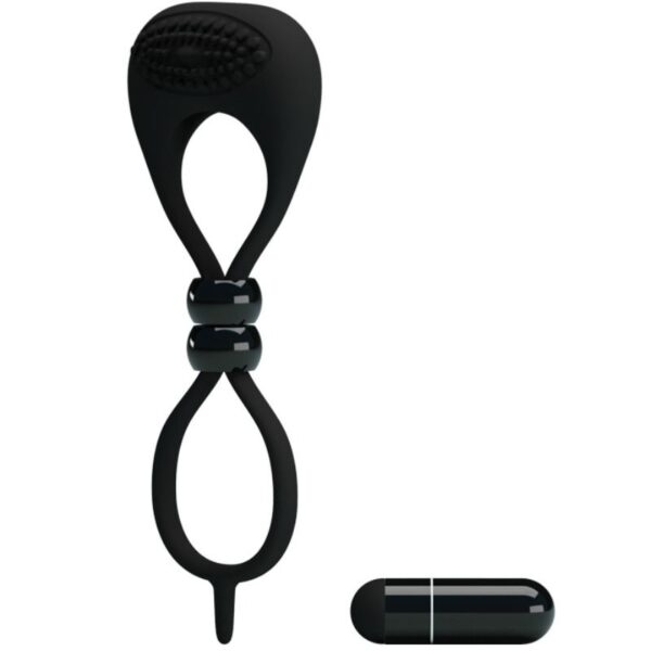 Pretty Love — Vibrating Cock Ring, Silicone, Black — Cock Rings — view 3