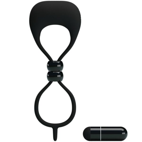 Pretty Love — Vibrating Cock Ring, Silicone, Black — Cock Rings — view 4