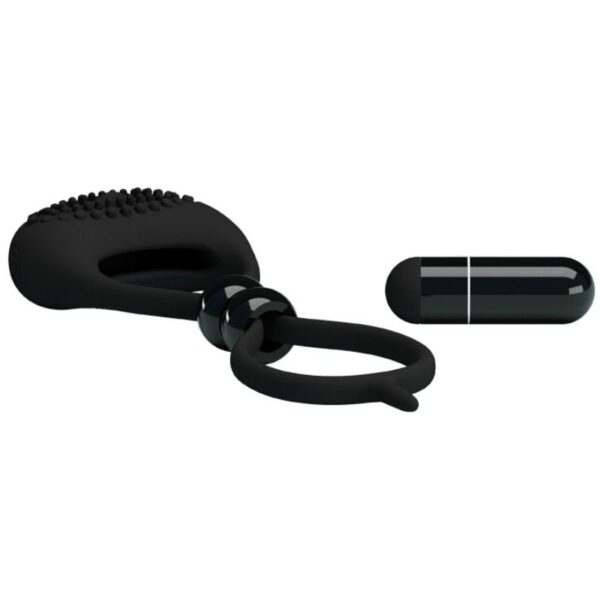Pretty Love — Vibrating Cock Ring, Silicone, Black — Cock Rings — view 5