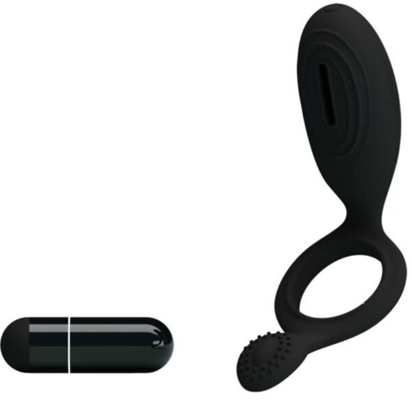 Pretty Love Ethel — Vibrating Cock Ring, Silicone, Black — Cock Rings — view 2