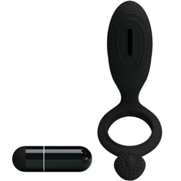 Pretty Love Ethel — Vibrating Cock Ring, Silicone, Black — Cock Rings — view 4