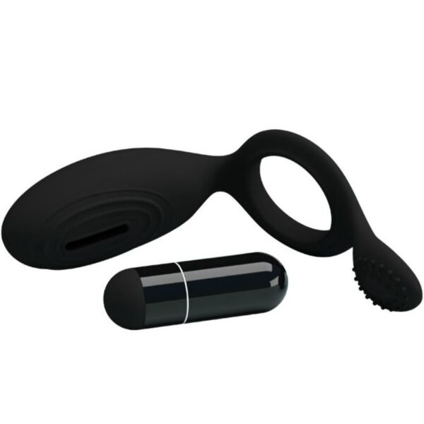 Pretty Love Ethel — Vibrating Cock Ring, Silicone, Black — Cock Rings — view 5
