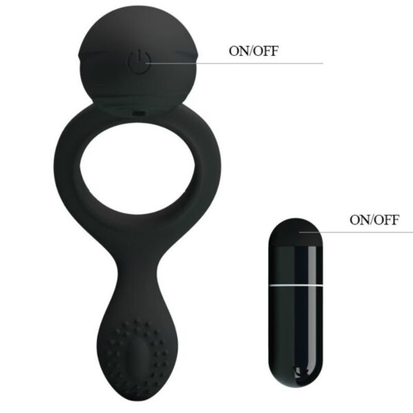 Pretty Love Ethel — Vibrating Cock Ring, Silicone, Black — Cock Rings — view 7