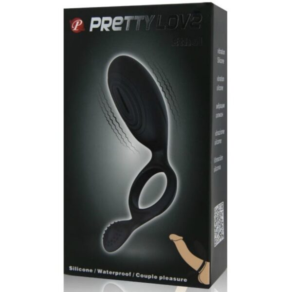 Pretty Love Ethel — Vibrating Cock Ring, Silicone, Black — Cock Rings — view 10