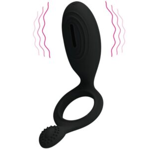 Pretty Love Ethel — Vibrating Cock Ring, Silicone, Black — Cock Rings