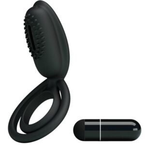 Pretty Love Esther — Vibrating Cock Ring, Silicone, Black — Cock Rings