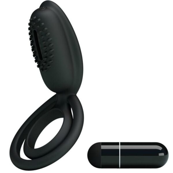 Pretty Love Esther — Vibrating Cock Ring, Silicone, Black — Cock Rings