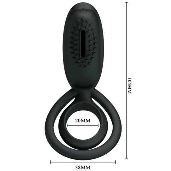 Pretty Love Esther — Vibrating Cock Ring, Silicone, Black — Cock Rings — view 5