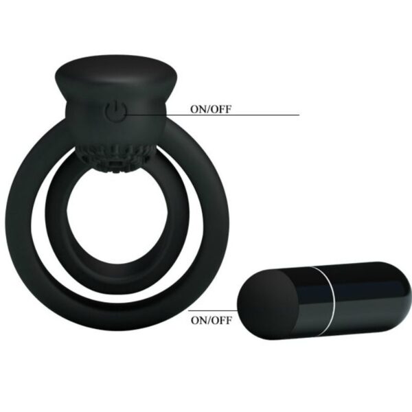 Pretty Love Esther — Vibrating Cock Ring, Silicone, Black — Cock Rings — view 6