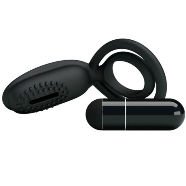 Pretty Love Esther — Vibrating Cock Ring, Silicone, Black — Cock Rings — view 7