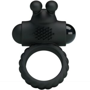 Pretty Love Eudora — Vibrating Cock Ring, Silicone, Black — Clitoral Stimulators — view 4