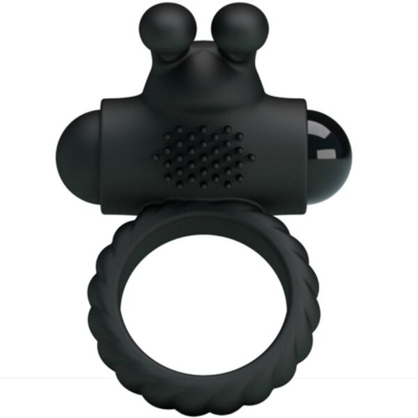 Pretty Love Eudora — Vibrating Cock Ring, Silicone, Black — Clitoral Stimulators — view 4