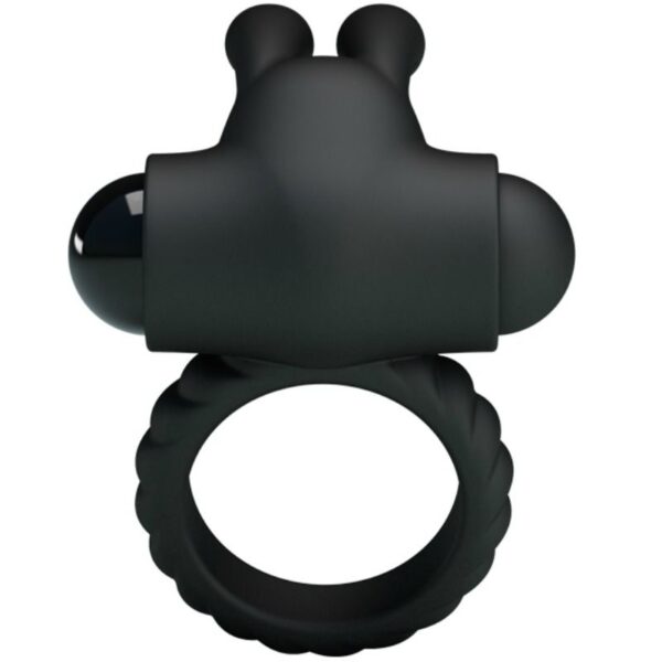 Pretty Love Eudora — Vibrating Cock Ring, Silicone, Black — Clitoral Stimulators — view 3