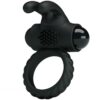 Pretty Love Eudora — Vibrating Cock Ring, Silicone, Black — Clitoral Stimulators