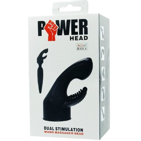 Baile Power Head G-Spot Clitoral — Wand Attachment, Black — Handheld Massagers — view 6