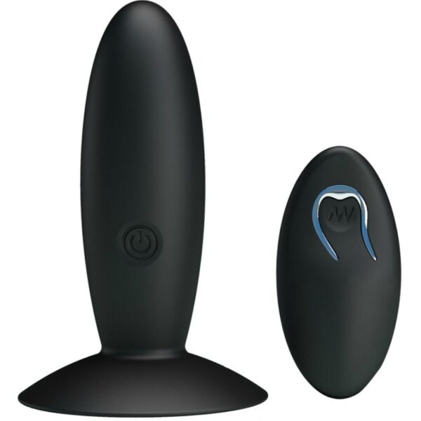 Pretty Love — Vibrating Butt Plug, Remote Control, Black — Anal