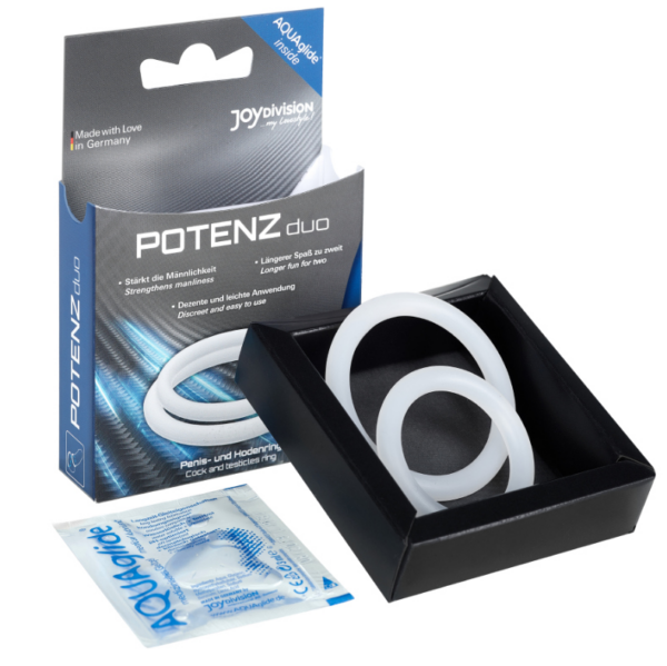 Joydivision Potenzduo — Cock Ring, Silicone, M, White — Classic Cock Rings — view 2
