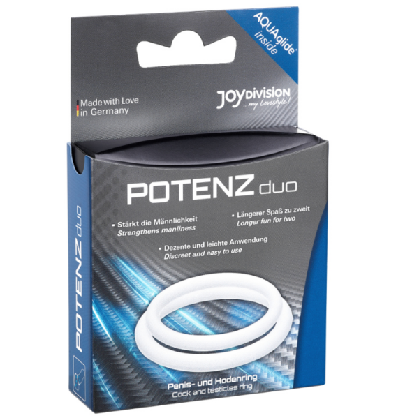 Joydivision Potenzduo — Cock Ring, Silicone, M, White — Classic Cock Rings — view 3