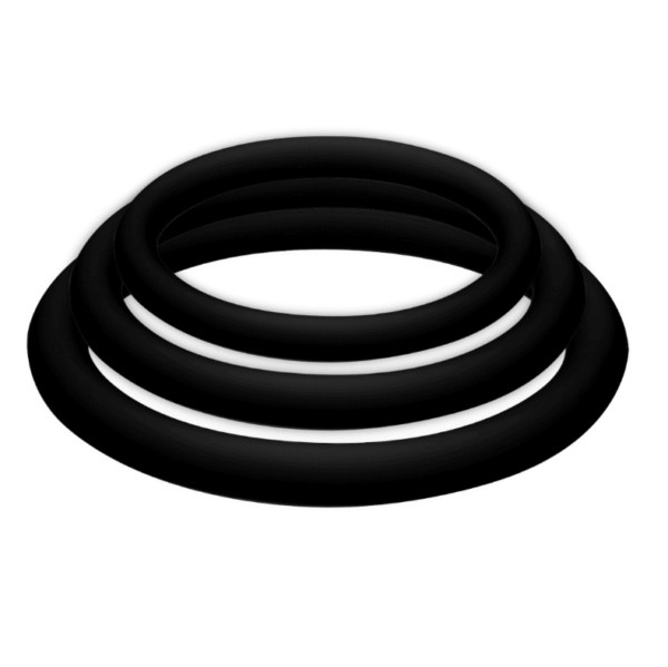 Joydivision Potenzduo Plus — Cock Ring Set, Silicone, Black — Classic Cock Rings