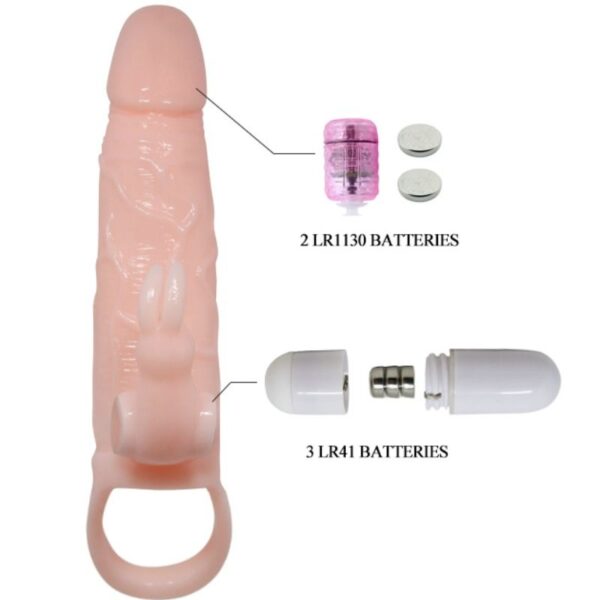 Baile Brave Man Rabbit — Vibrating Penis Sleeve, Flesh — Penis Accessories — view 5