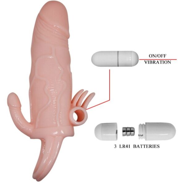 Baile Brave Man Anal — Vibrating Penis Sleeve, Flesh — Penis Accessories — view 4