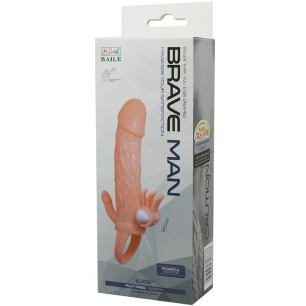 Baile Brave Man Anal — Vibrating Penis Sleeve, Flesh — Penis Accessories — view 2