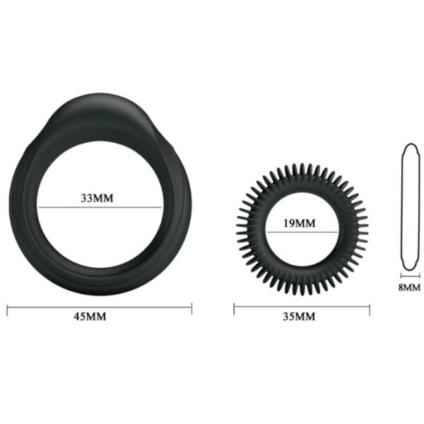 Baile Manhood — Cock Ring Set, Silicone — Classic Cock Rings — view 4