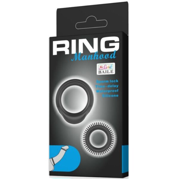 Baile Manhood — Cock Ring Set, Silicone — Classic Cock Rings — view 6