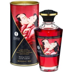 Shunga Blazing Cherry — Warming Massage Oil, 100 ml — Body Massage Oils