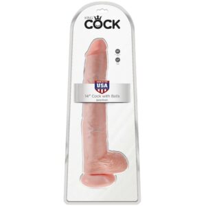 King Cock with Balls — Realistic Dildo, 35.6 cm, Flesh — Dildos — view 2