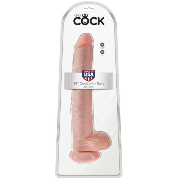 King Cock with Balls — Realistic Dildo, 35.6 cm, Flesh — Dildos — view 2