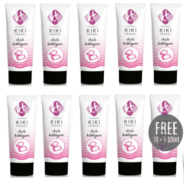 Kikí Travel Bubblegum — Flavoured Lubricant, 50 ml, 10 + 1 Pack — Lubricant Kits