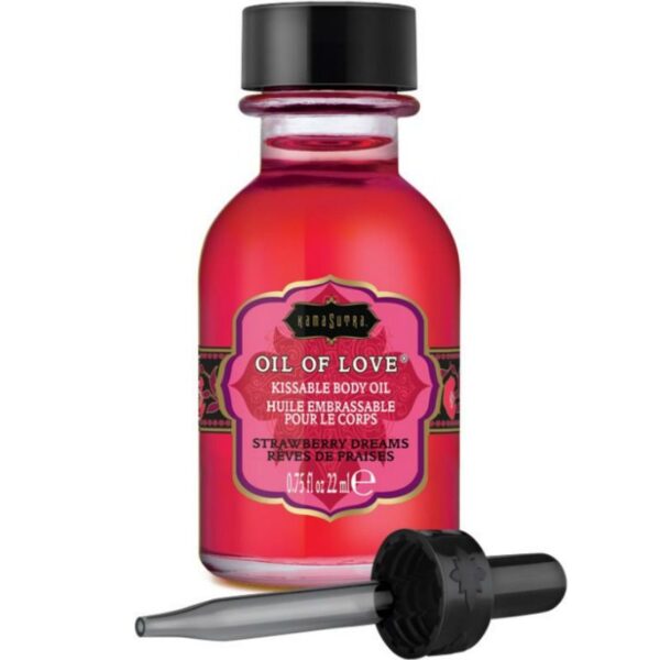 Kamasutra Oil of Love — Kissable Body Oil, 22 ml, Strawberries — Aphrodisiacs & Edibles