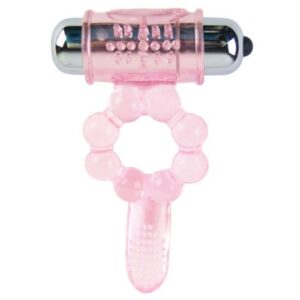 Baile Tongue — Vibrating Cock Ring, Silicone, Pink — Clitoral Toys — view 2