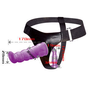 Baile — Double Strap-On, 17 cm, Lilac — Double Penetration Strap-Ons — view 2