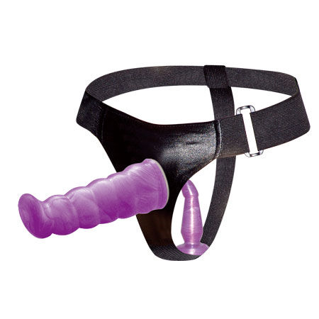 Baile — Double Strap-On, 17 cm, Lilac — Double Penetration Strap-Ons